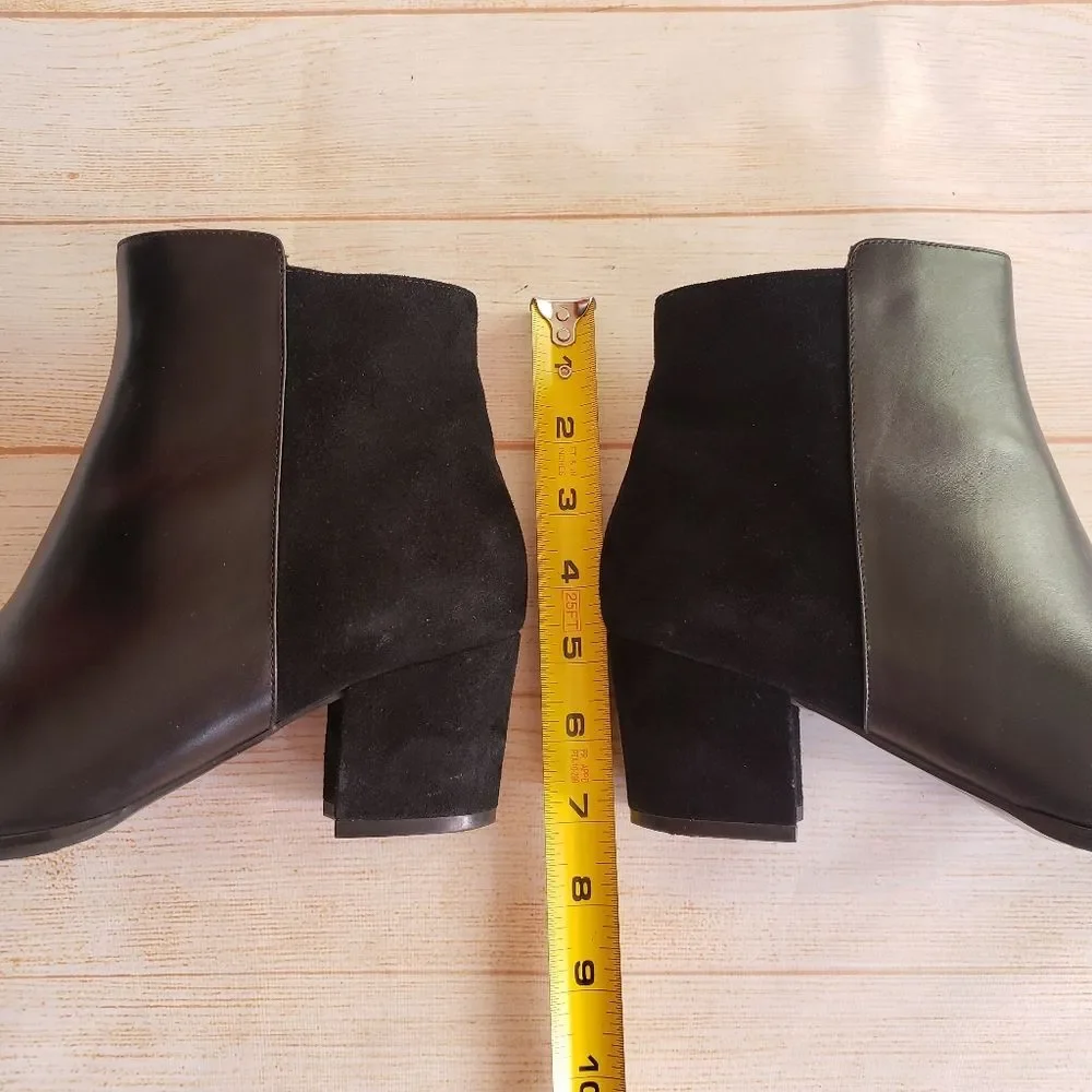 Vaneli Nappa Leather Suede Black Ankle Boots Booties Pointy Toe Black Size 8M